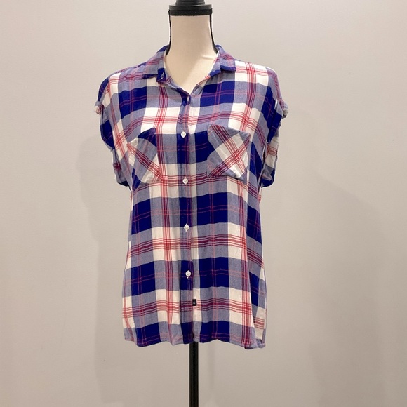 Rails soft plaid sleeveless button down shirt, S - Picture 2 of 8